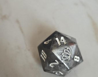 Imbue, D20, sharp edge die, handmade dice, large d20, oversized d20, DND dice, birthday gift for daughter, ttrpg