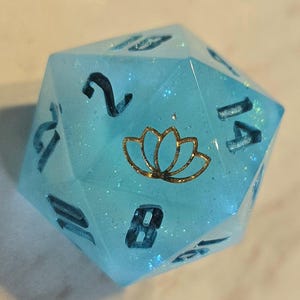 King of the Clouds, D20, sharp edge dice, handmade dice, large d20, oversized d20, DND dice, birthday gift for daughter, ttrpg supplies