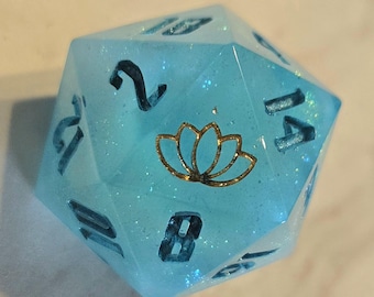 King of the Clouds, D20, sharp edge dice, handmade dice, large d20, oversized d20, DND dice, birthday gift for daughter, ttrpg supplies