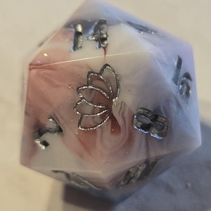 Crimson fog, D20, sharp edge die, handmade dice, large d20, oversized d20, DND dice, birthday gift for daughter, ttrpg