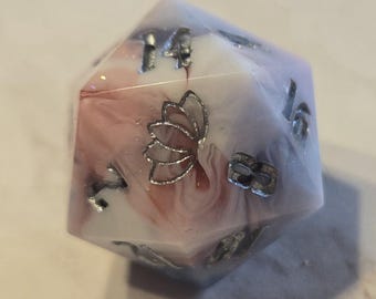 Crimson fog, D20, sharp edge die, handmade dice, large d20, oversized d20, DND dice, birthday gift for daughter, ttrpg