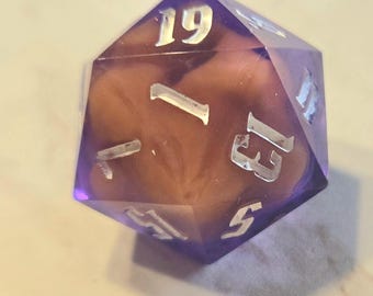Retrovision, D20, sharp edge die, handmade dice, large d20, oversized d20, DND dice, birthday gift for daughter, ttrpg