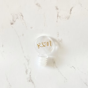 Wine Stopper with Couple&#39;s Monogram | Engagement Gift Box Set | Gift for the Home | Housewarming Gift | Gift for Wine Lover