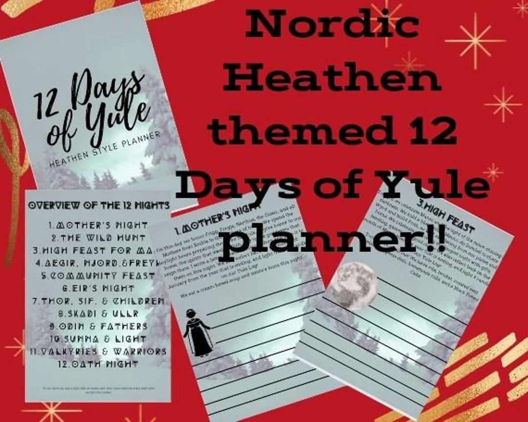 12 Days of Yule Planner norse Pantheon, Heathen Style Etsy