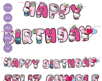 Hello Kitty Happy Birthday Banner Printable