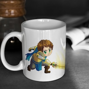 League of Legends | Cute Chibi Garen | 11oz White Glossy Mug | Perfect Gift for Gamers and LoL Fans
