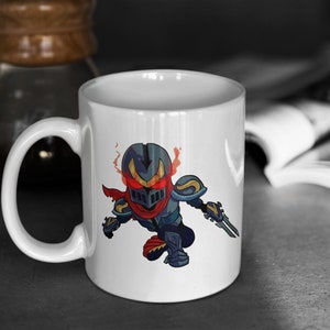 League of Legends | Cute Chibi Zed | 11oz White Glossy Mug | Perfect Gift for Gamers and LoL Fans