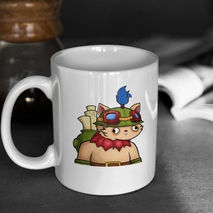 League of Legends | Cute Chibi Cross Eyes Teemo | 11oz White Glossy Mug | Perfect Gift for Gamers and LoL Fans