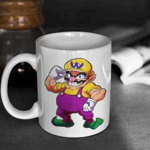 Super Mario | Chibi Wario | 11oz White Glossy Mug | Perfect Gift for Gamers and Wario Fans