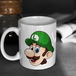 Super Mario | Cute Luigi | 11oz White Glossy Mug | Perfect Gift for Gamers and Mario Fans