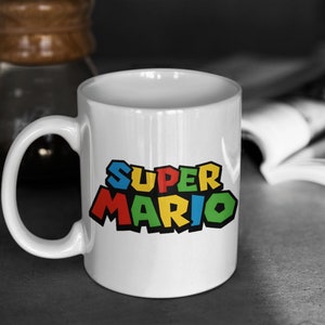 Super Mario | Logo | 11oz White Glossy Mug | Perfect Gift for Gamers and Mario Fans