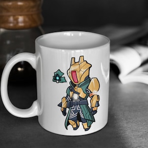 Schicksal 2 | Niedlicher Chibi Phänotyp Hexenmeister | 11 Unzen Weiße Glossy Tasse | Perfektes Geschenk für Gamer und Destiny Fans