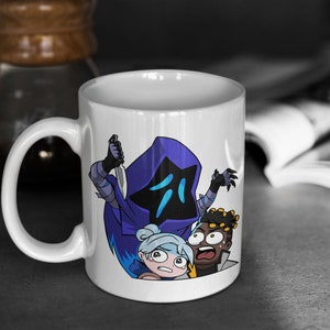 Valorant | Cute Chibi Omen Knifed Spray | 11oz White Glossy Mug | Perfect Gift for Gamers and Valorant Fans