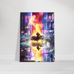 Cyberpunk 2077 / Phantom Liberty - Poster di V maschile riflesso / Carta opaca di alta qualità / Regalo perfetto per i fan di Cyberpunk immagine 1