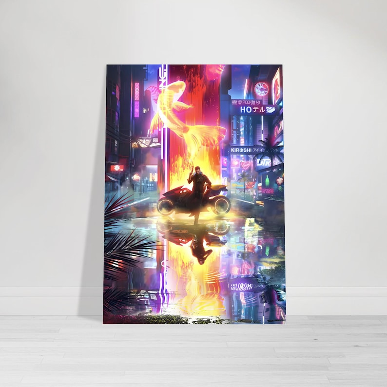 Cyberpunk 2077 / Phantom Liberty - Poster di V maschile riflesso / Carta opaca di alta qualità / Regalo perfetto per i fan di Cyberpunk immagine 1