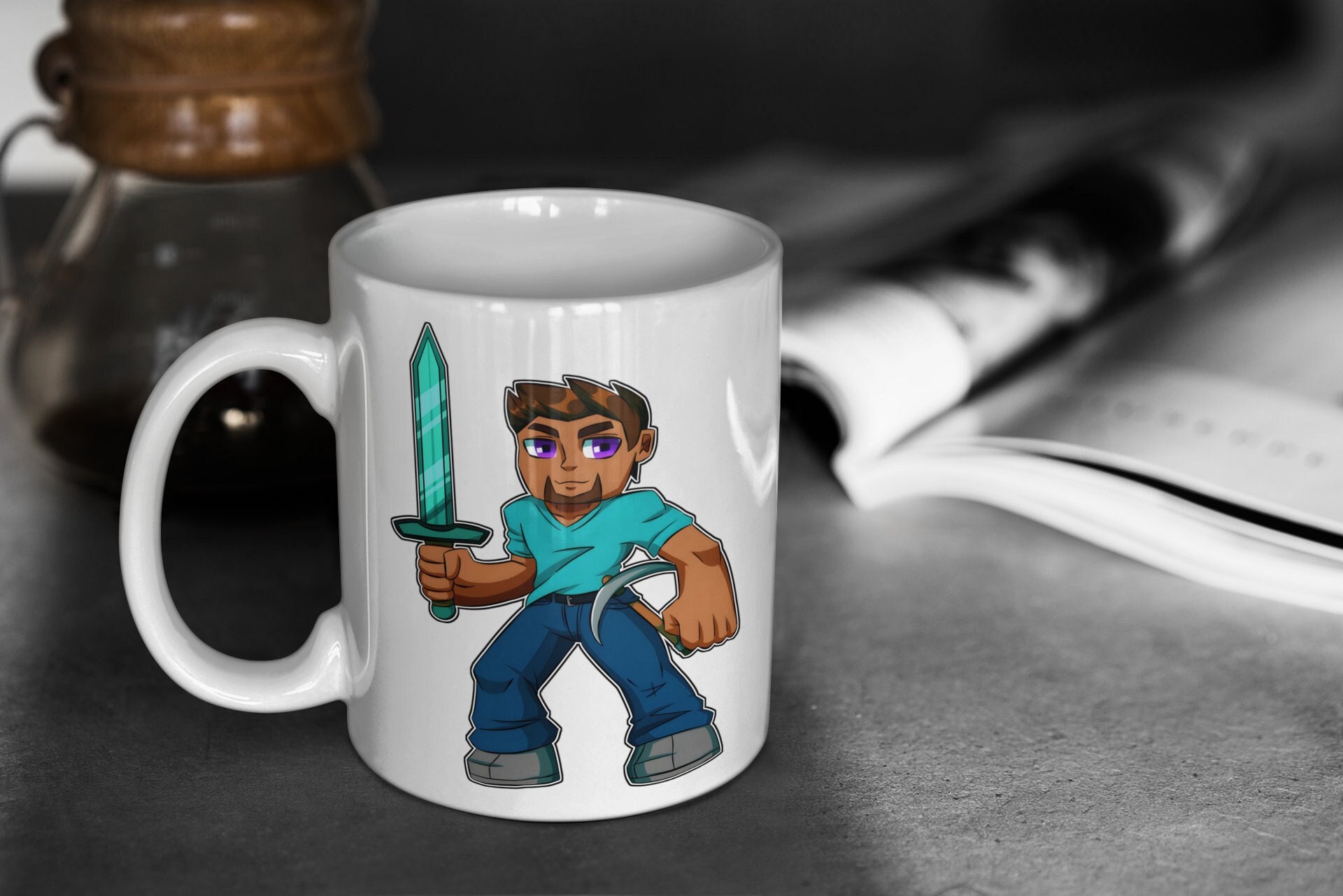 Minecraft Steve T-Shirt - Men's Gaming Tee With Diamond Sword Design