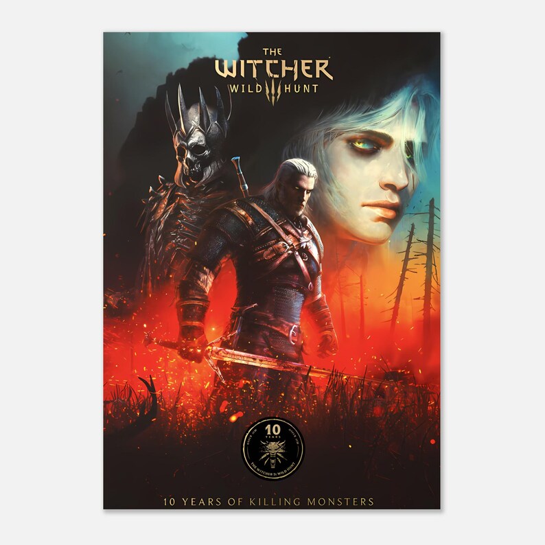 The Witcher 3: Wild Hunt | 10th Anniversary Poster | Premium Matte Paper | Perfect Gift for Geralt of Rivia Fans image 3