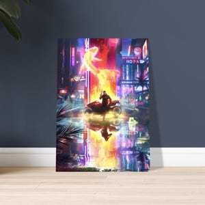 Cyberpunk 2077 / Phantom Liberty - Poster di V maschile riflesso / Carta opaca di alta qualità / Regalo perfetto per i fan di Cyberpunk immagine 2