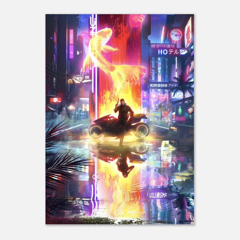 Cyberpunk 2077 / Phantom Liberty - Poster di V maschile riflesso / Carta opaca di alta qualità / Regalo perfetto per i fan di Cyberpunk immagine 3