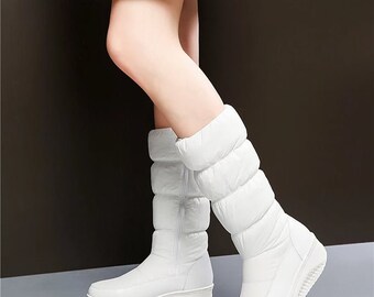 white snow boots