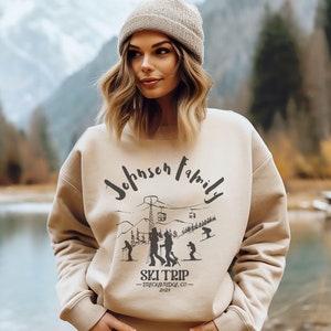 Ski Shirt Vacation Family Ski Trip Sweatshirt Couples Mom Dad Matching Outfit Skiing Utah Colorado Custom Girls Trip Apres Ski Sweatshirt