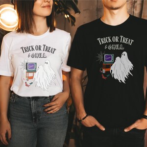 Halloween Shirt, Matching Halloween Shirts His and Hers Halloween Costumes Fun Halloween Gift Halloween Movies Trick or Treat and Chill