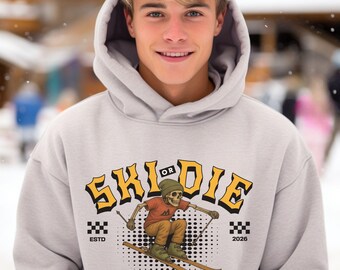 Custom Ski Sweatshirt or Hoodie: Custom Snowboard Sweatshirt, Men's Ski Gift, Ski Trip Shirts, Matching Family Ski Shirts, Shred Shirt
