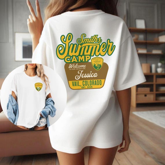 Custom Summer Camp Shirt: Personalized National Park Camping, Matching Family Camp Tees, Personalized Camp Staff Shirts, Summer Camp Outfit