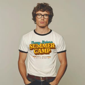Personalized Retro Summer Camp Ringer Tee: 70s Style Custom Camping Shirt, Retro Summer Camp Matching t-shirts bild 8