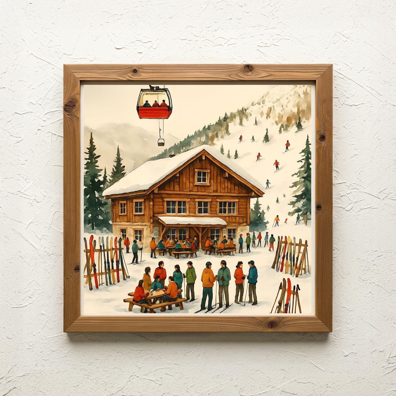 Retro Après Ski Poster - Vintage Ski Wall Art, Ski Hill Print, Cabin ...