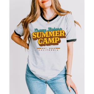 Personalized Retro Summer Camp Ringer Tee: 70s Style Custom Camping Shirt, Retro Summer Camp Matching t-shirts bild 7