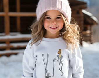 Skeleton Ski Sweatshirt: Unisex Youth & Adult Winter Outfit