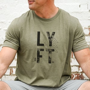 Distressed LYFT Shirt Lifting Shirt for Men Unisex Workout Tee Fitness Workout Shirt Graphic Fitness Shirt Mens Gym Shirt Womens Gym Shirt