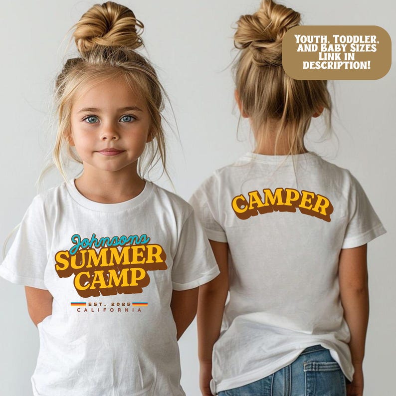 Personalized Retro Summer Camp Ringer Tee: 70s Style Custom Camping Shirt, Retro Summer Camp Matching t-shirts bild 13