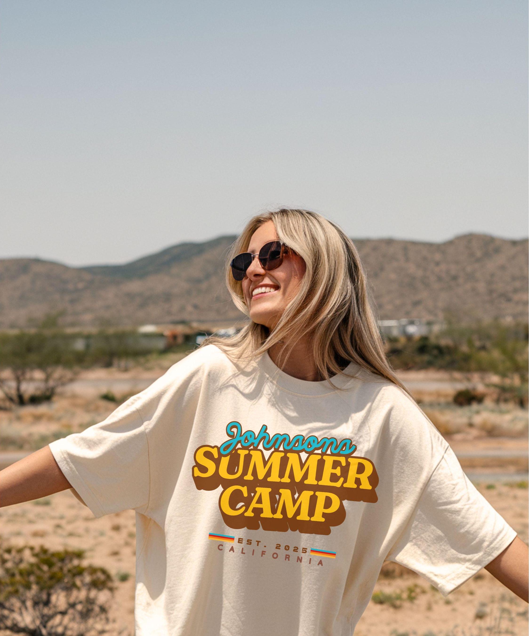 Personalized 70s Retro Summer Camp T-shirt: Vintage Style Group 