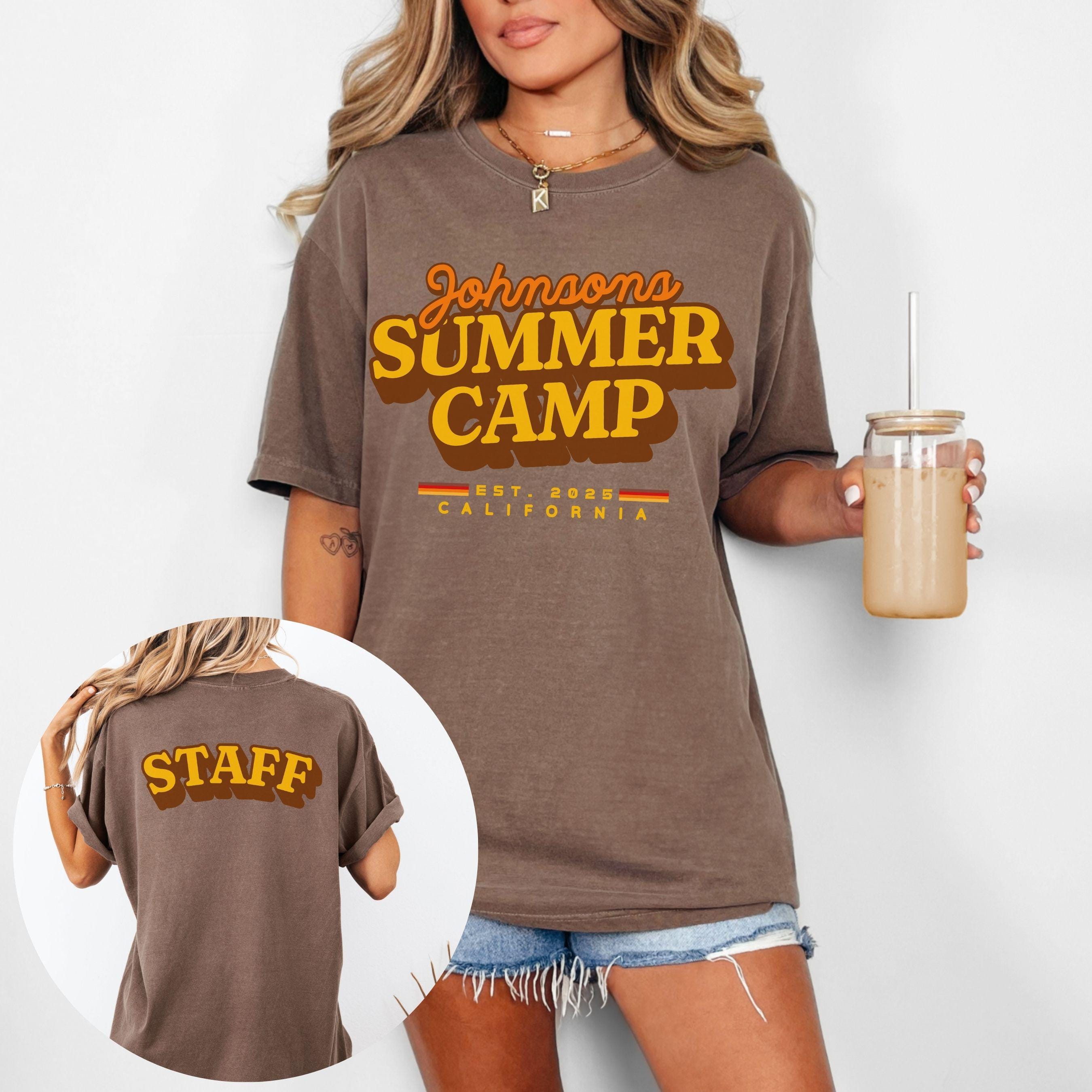 Personalized 70s Retro Summer Camp T-shirt: Vintage Style Group