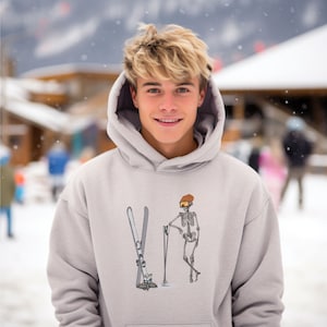 Skeleton Skiing Sweatshirt: Unisex Ski Lover Gift