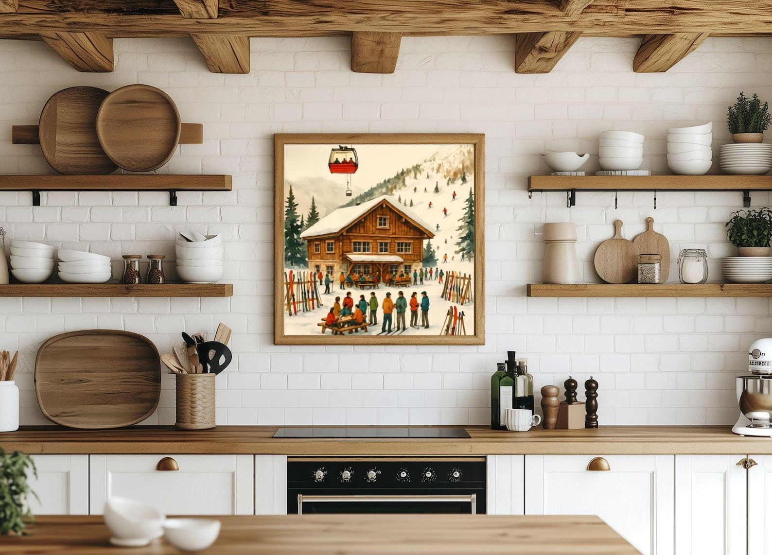 Retro Après Ski Poster - Vintage Ski Wall Art, Ski Hill Print, Cabin ...