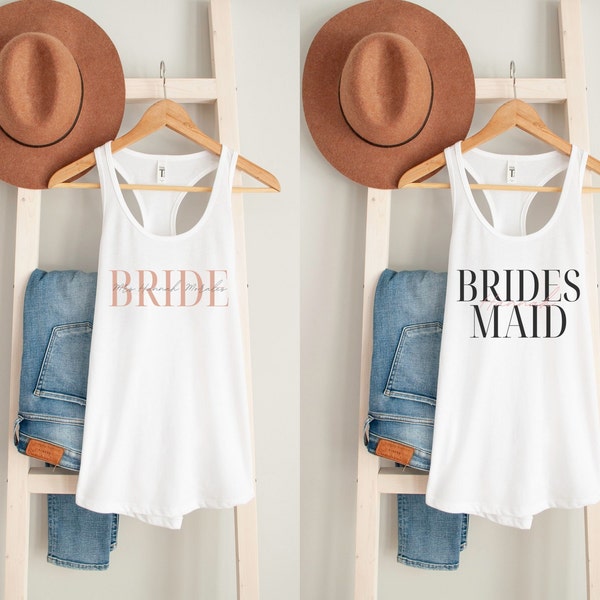 Custom Bridal Party Racerback Tank Top, Summer Bride tank top Bachelorette tank tops bridal party tanks bridesmaid gifts wedding party gifts