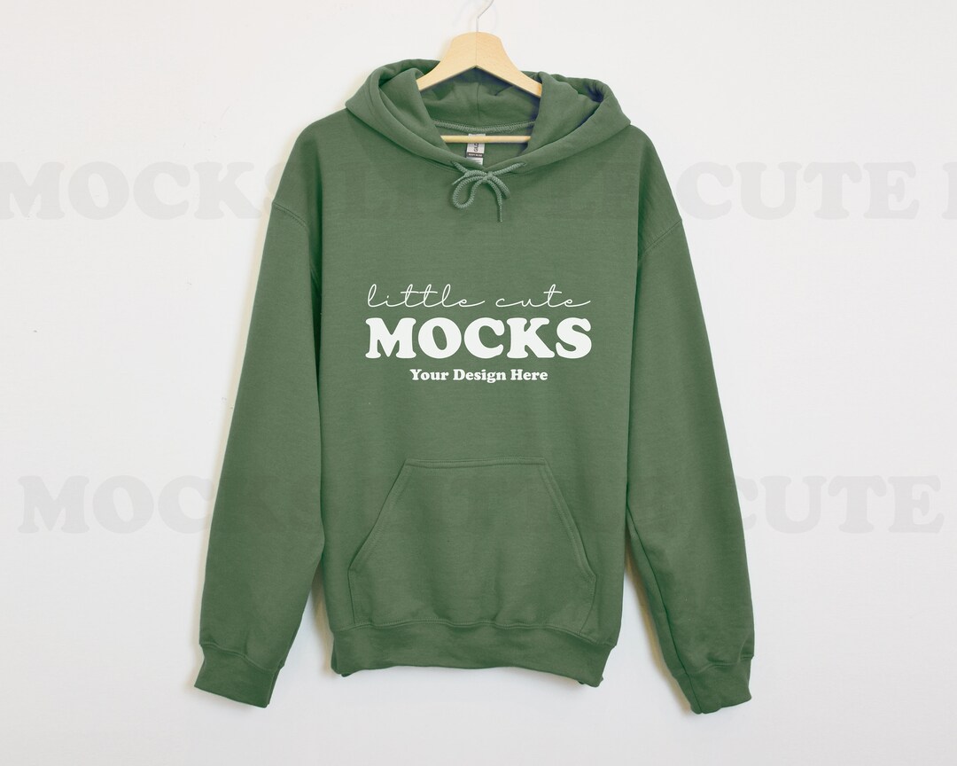 Front Military Green Gildan 18500 Mockup Gildan Sweatshirt Mockup