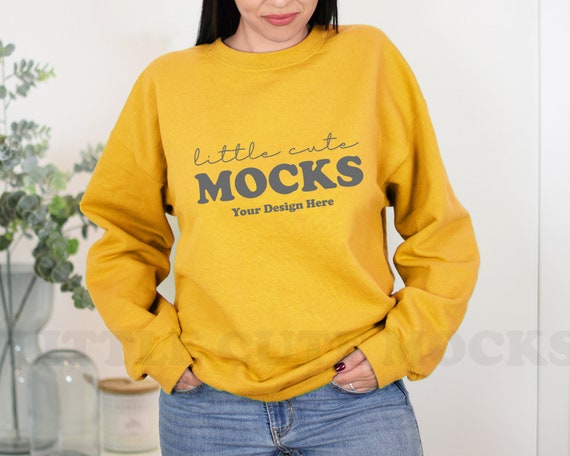 Gildan yellow clearance sweatshirt
