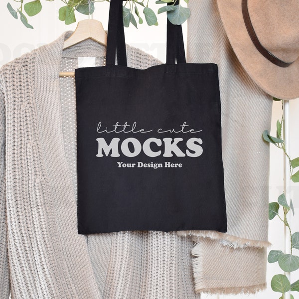 Tote Bag Mockup | Black Tote Bag Mock-up | Hanging Tote Mockup | Shopping Bag Mockup | Digital File | Immediate Download