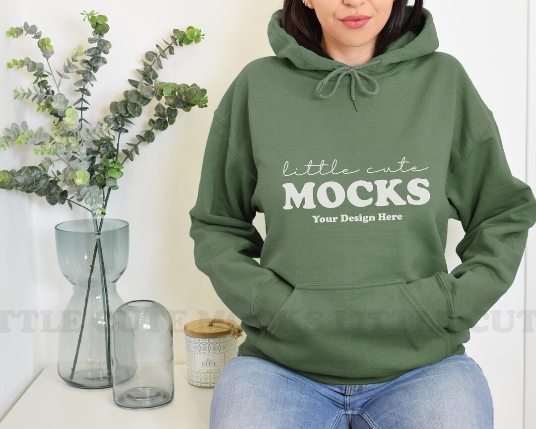 Military Green Gildan 18500 Mockup Gildan Sweatshirt Mockup Etsy