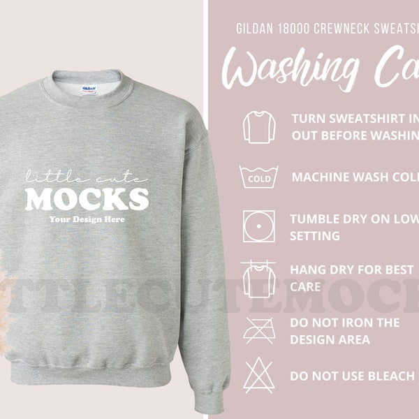 Gildan 18000 Washing Care Instructions | Sweatshirt Care Wash | Heavy Blend Crewneck Sweatshirt Wash Chart