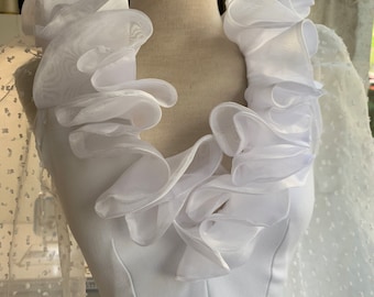 modern wedding dress with ruffles, ruffles wedding dress , crepe and organza fabric wedding dress.