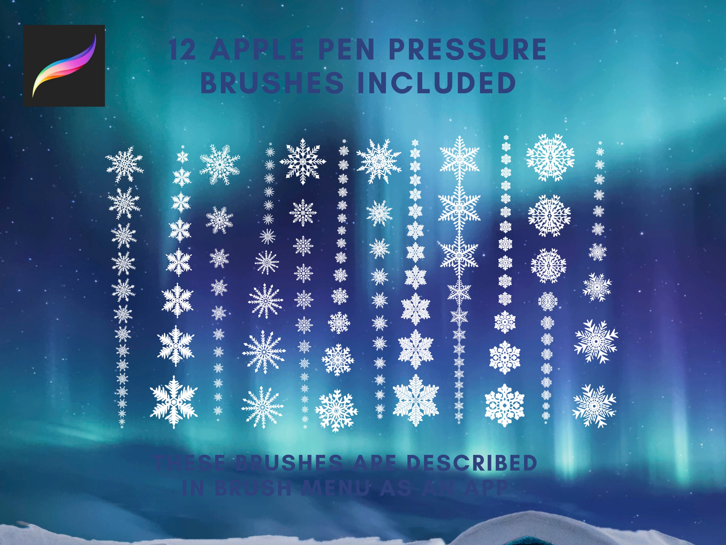 Procreate Snowflake Stamps Brush, Procreate Brush Set, Digital ...