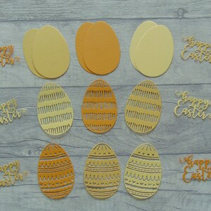 Huevos de Pascua troquelados: juego de 18 troqueles para tarjetas, diarios, álbumes de recortes, etc.