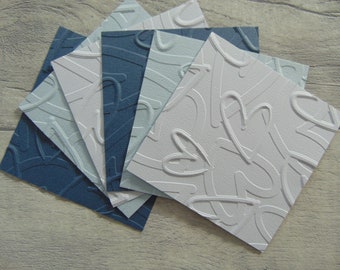Gestanzte und geprägte Herzen Kartenblätter Pack 10 x 10 cm Set von 6 Blau, Eisblau & Weiß Die Cuts für Karten Journals Scrapbooking