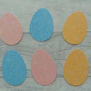 Huevos de Pascua troquelados: juego de 6 huevos troquelados con estampado moteado para tarjetas, diarios, álbumes de recortes, etc.