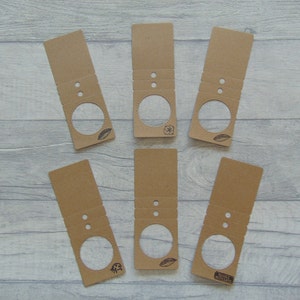 Tarjeta de muestra de tarjeta Kraft troquelada - juego de 6 / Tarjeta de muestra/troqueles de etiqueta con detalle estampado para diarios basura, álbumes de recortes, manualidades, etc.